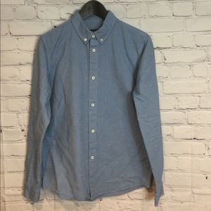 A.P.C. MENS BLUE CHAMBRAY CASUAL BUTTON DOWN SHIRT EUC SZ S